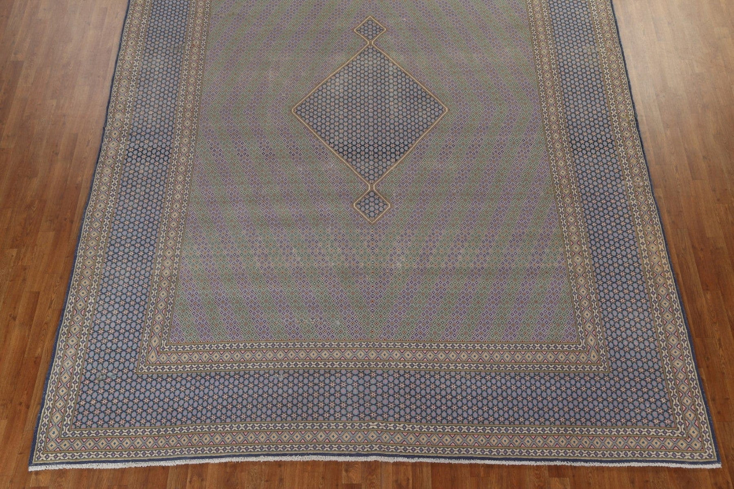 Geometric Wool Kerman Persian Area Rug 10x13