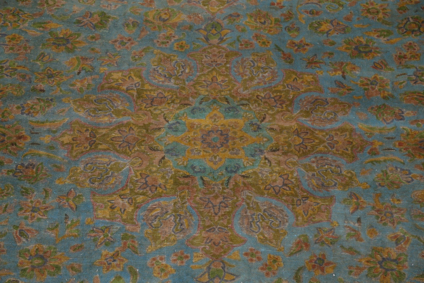 Geometric Over-Dyed Tabriz Persian Area Rug 10x13