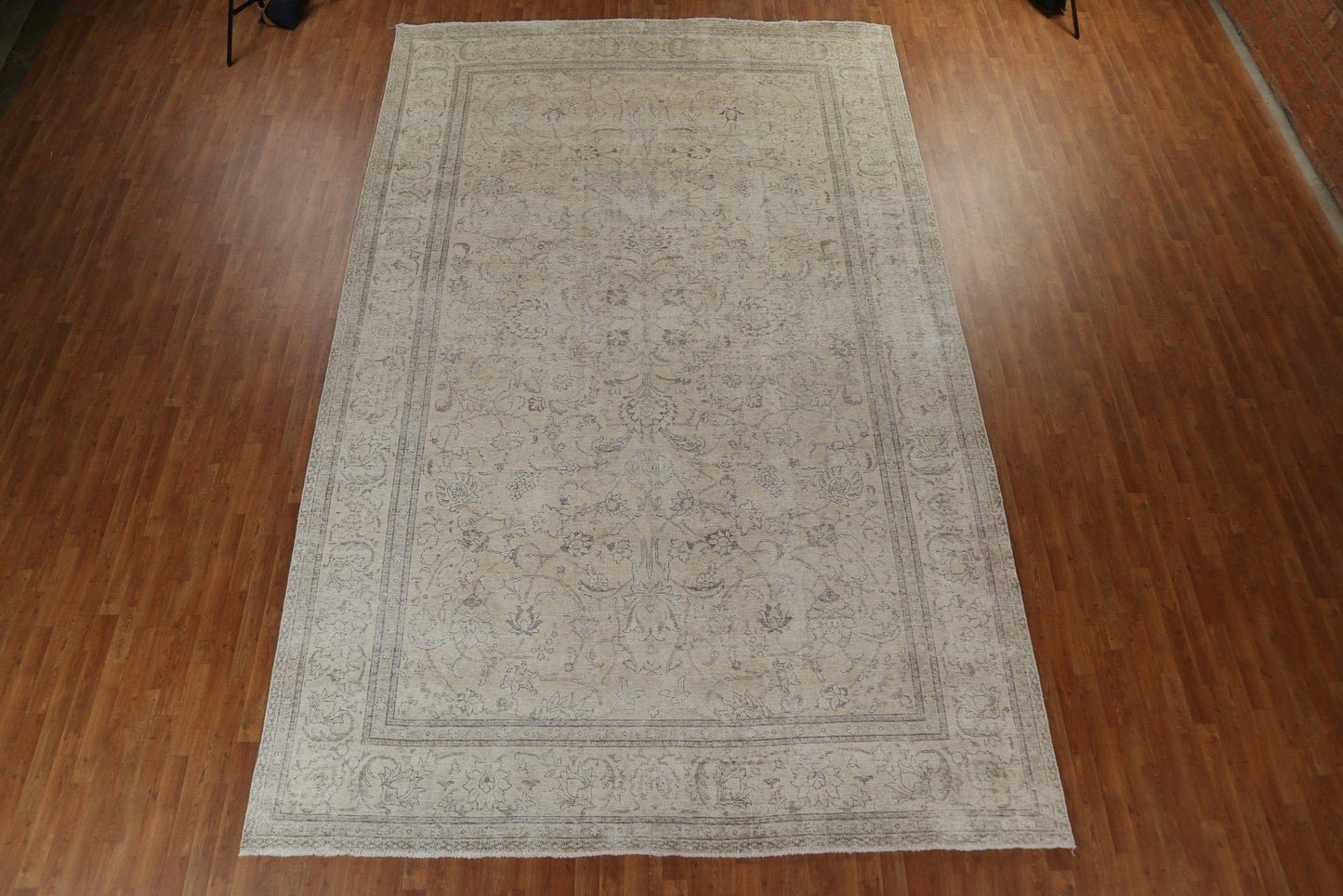 Distressed Floral Tabriz Large Persian Rug 10x16