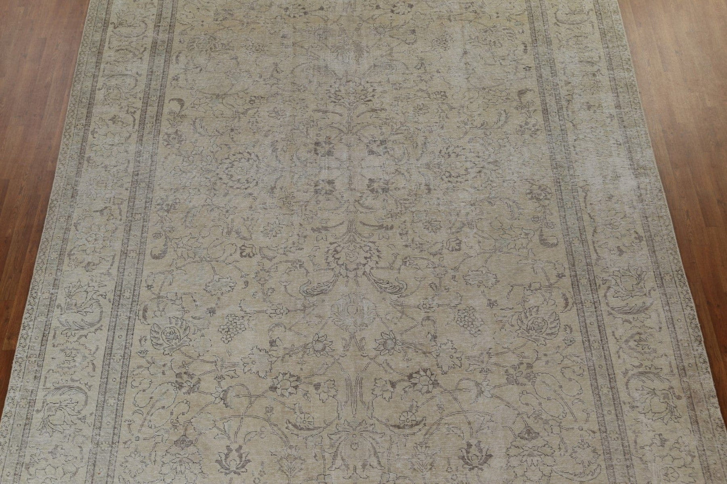 Distressed Floral Tabriz Large Persian Rug 10x16