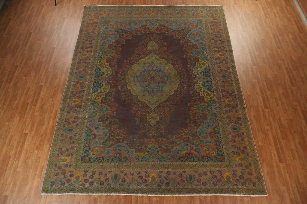 Handmade Over-Dyed Tabriz Persian Area Rug 11x14