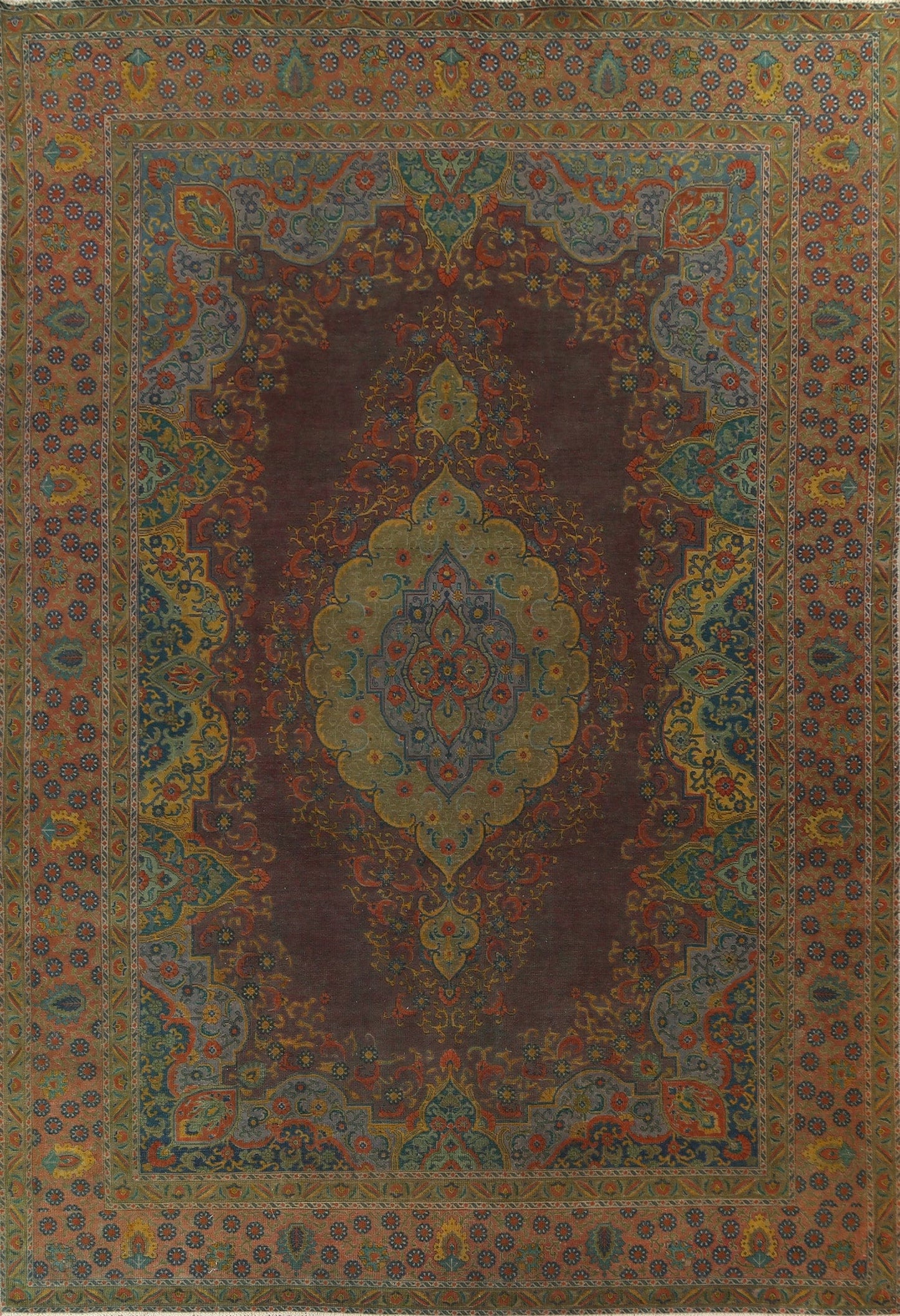 Handmade Over-Dyed Tabriz Persian Area Rug 11x14