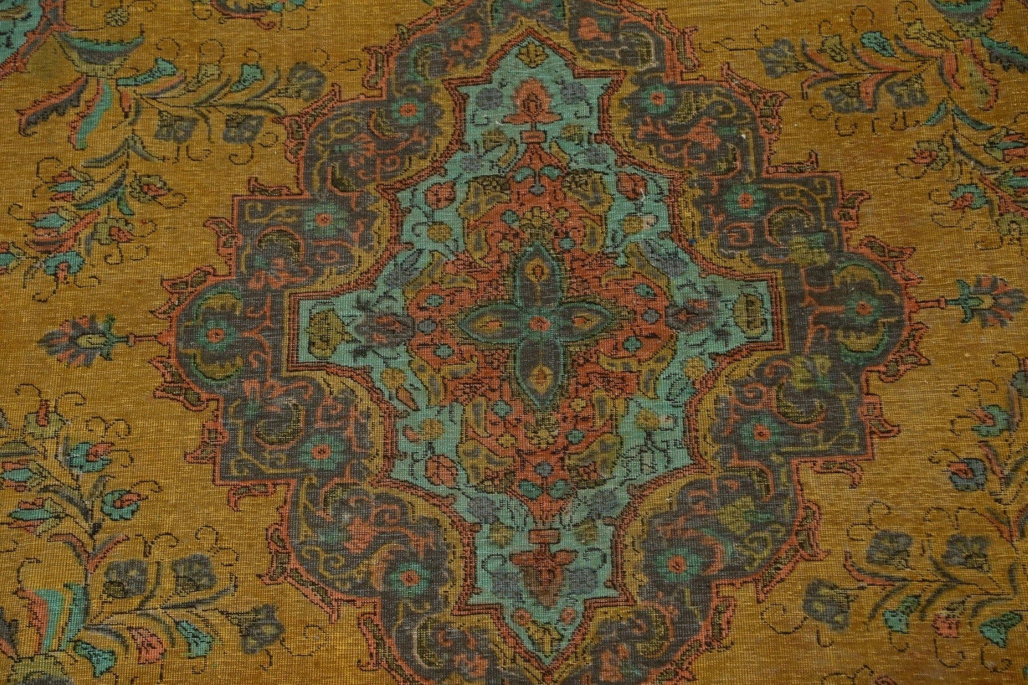 Floral Over-Dyed Tabriz Persian Area Rug 9x13