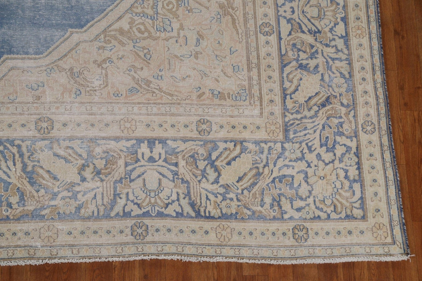 Vegetable Dye Antique Distressed Kerman Persian Area Rug 9x13