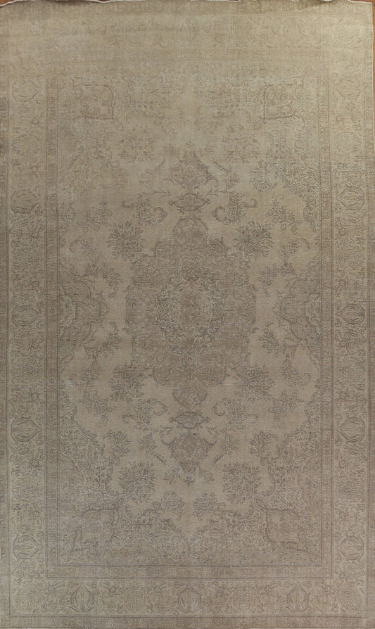 Muted Distressed Tabriz Large Persian Rug 12x18