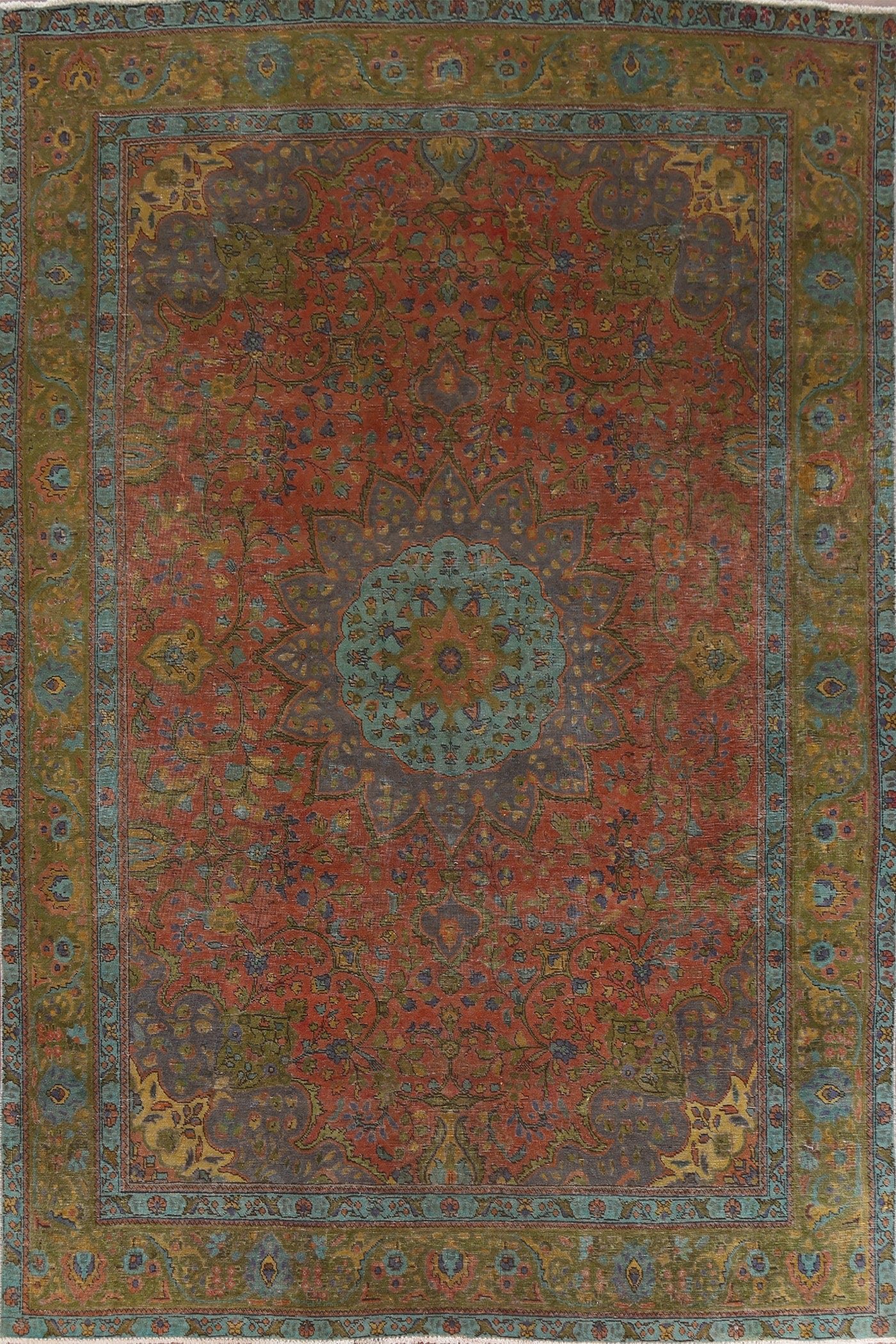 Over-Dyed Tabriz Persian Area Rug 8x12