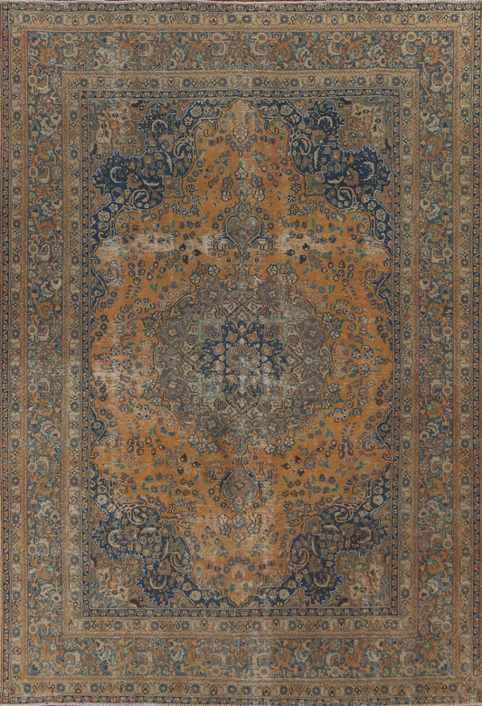 Vintage Over-Dyed Mashad Persian Area Rug 8x11