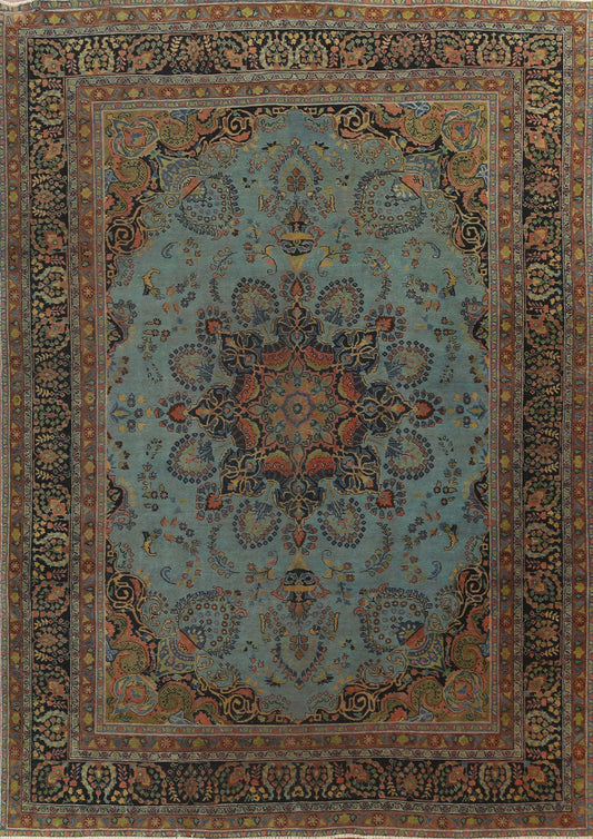 Over-Dyed Floral Mashad Persian Area Rug 9x12