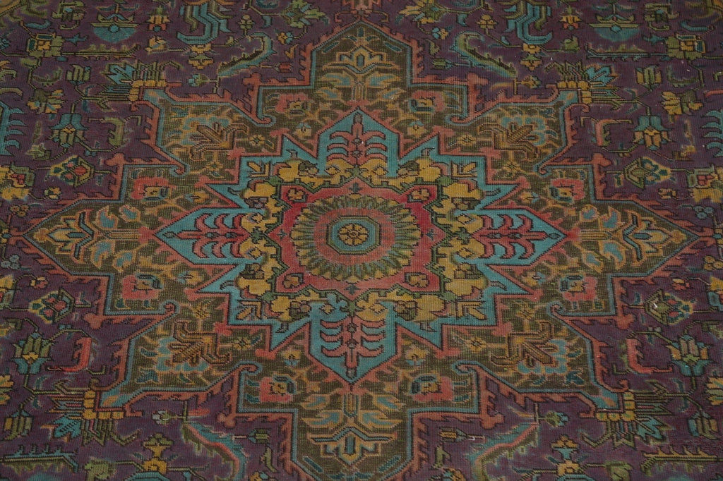 Geometric Over-Dyed Tabriz Persian Area Rug 10x12