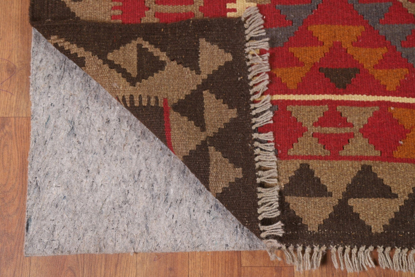 Geometric Kilim Reversible Wool Area Rug 7x10