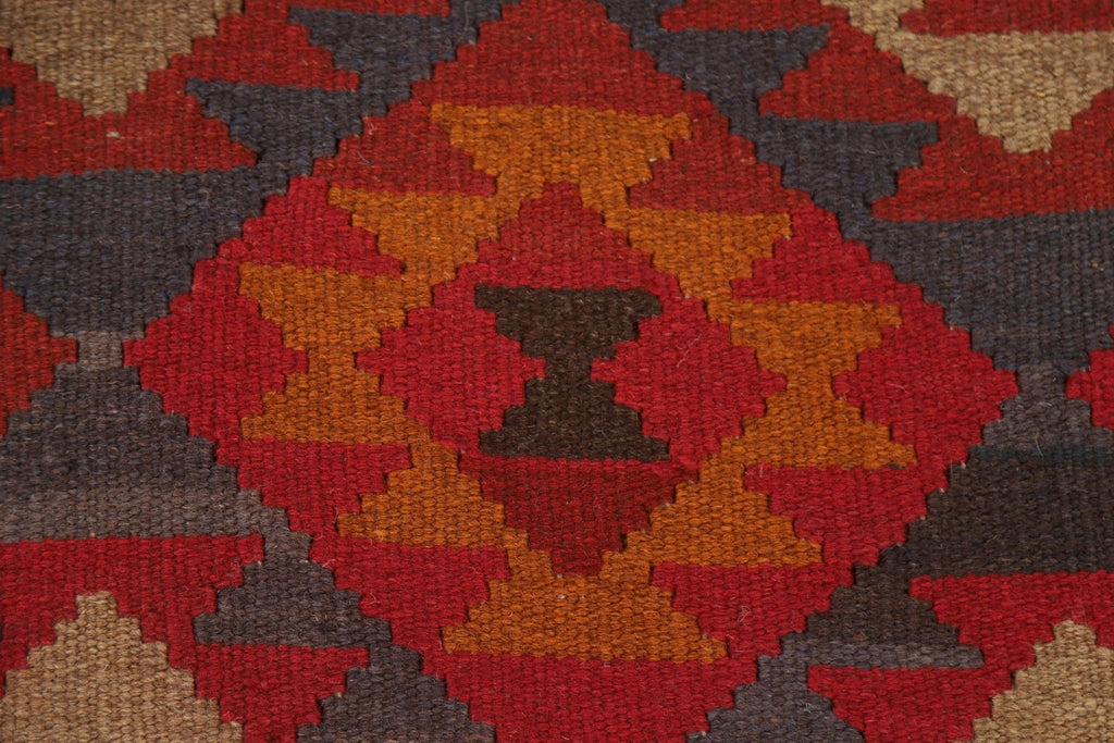 Geometric Kilim Reversible Wool Area Rug 7x10