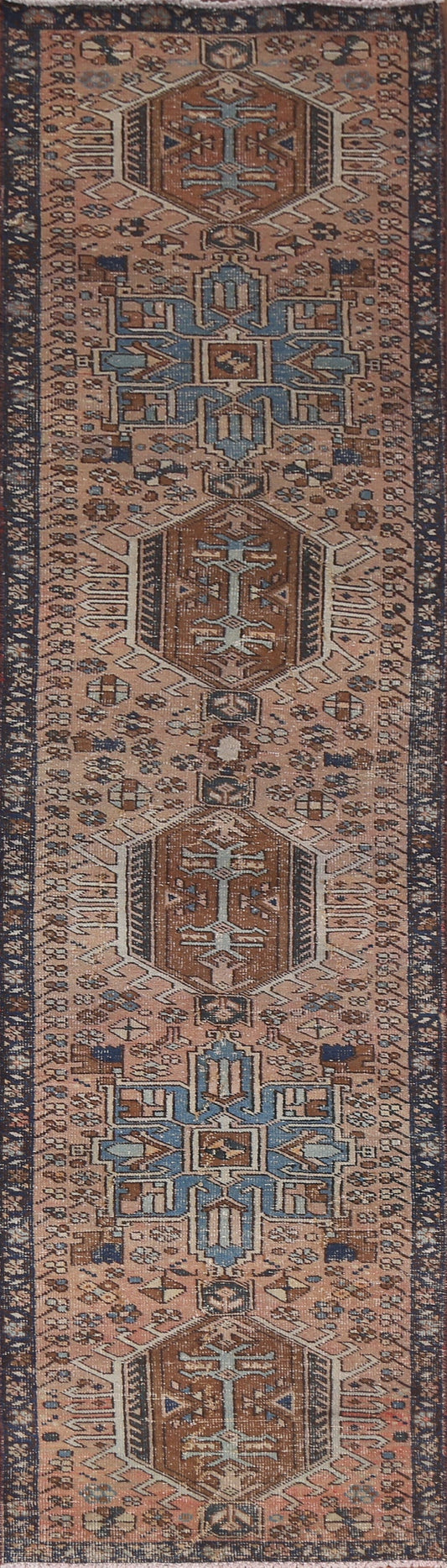 Geometric Heriz Persian Runner Rug 2x11