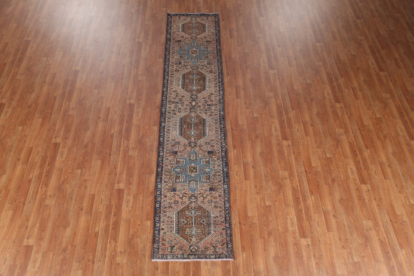 Geometric Heriz Persian Runner Rug 2x11