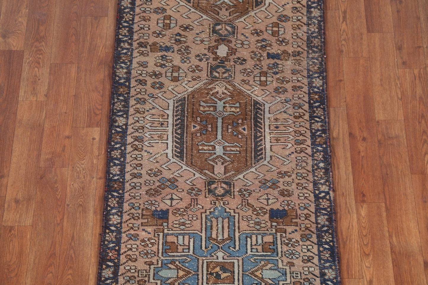 Geometric Heriz Persian Runner Rug 2x11