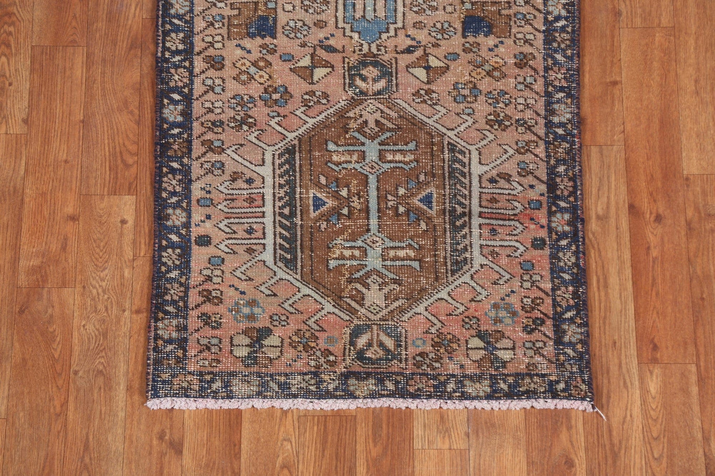 Geometric Heriz Persian Runner Rug 2x11