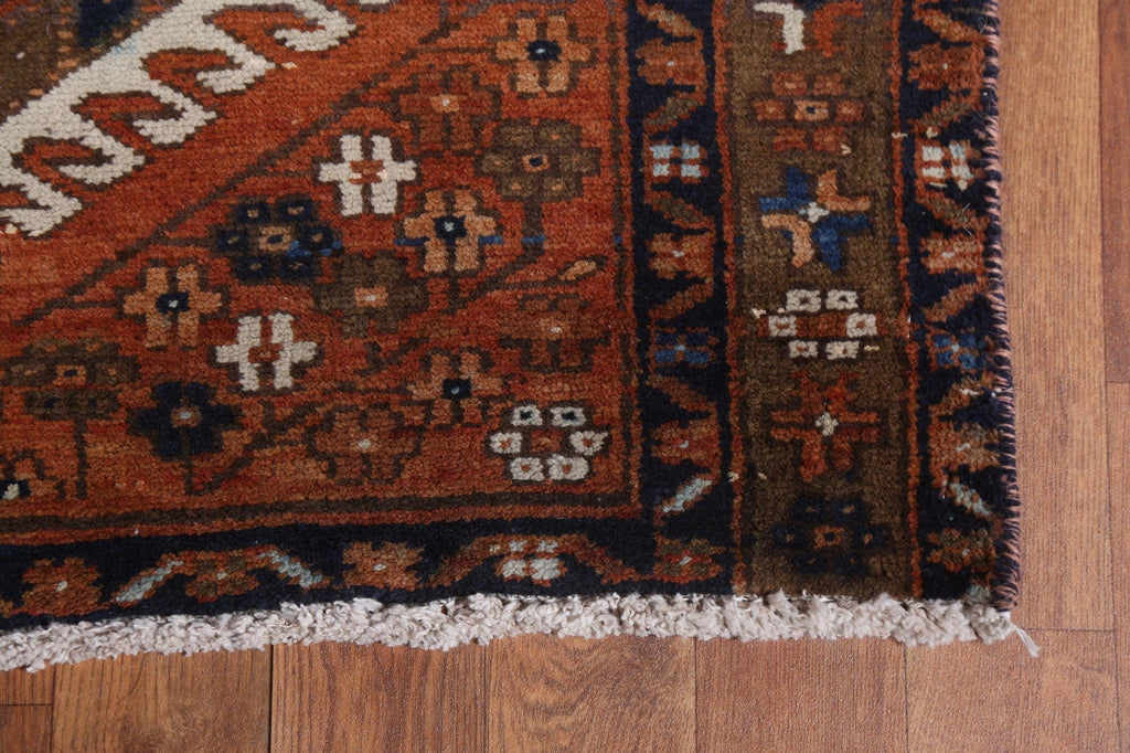 Geometric Heriz Persian Runner Rug Wool 3x10