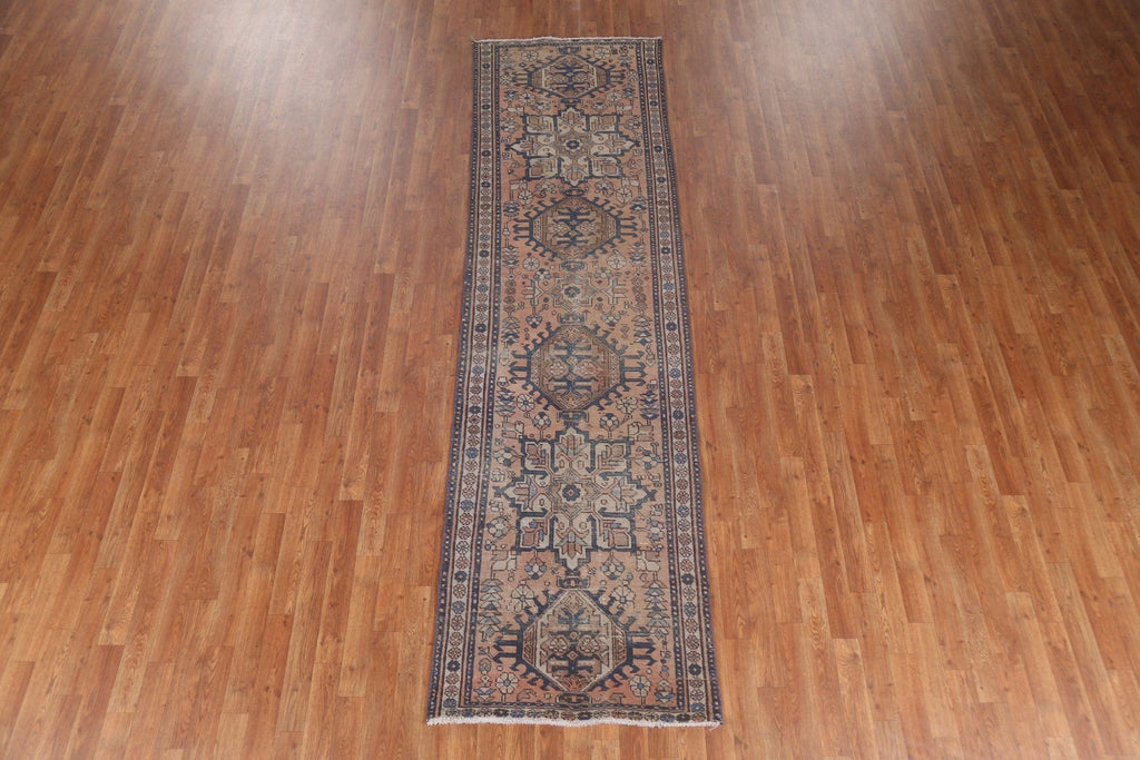 Handmade Heriz Persian Runner Rug 3x11