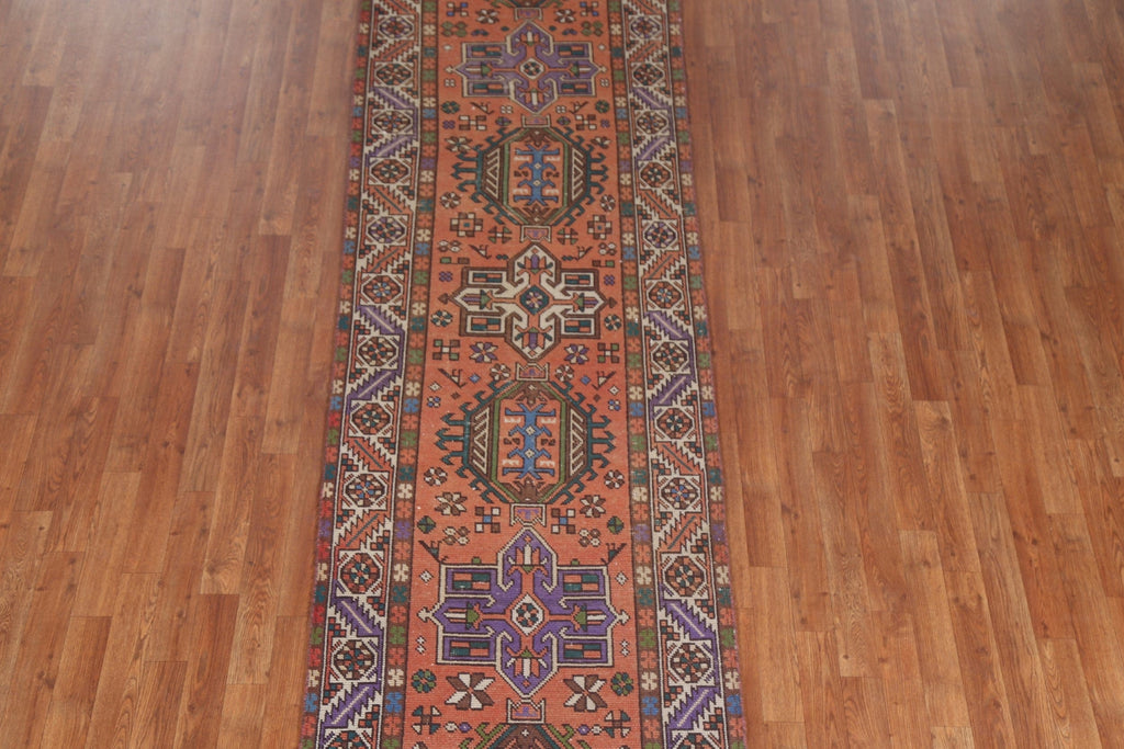 Geometric Heriz Persian Runner Rug 3x11