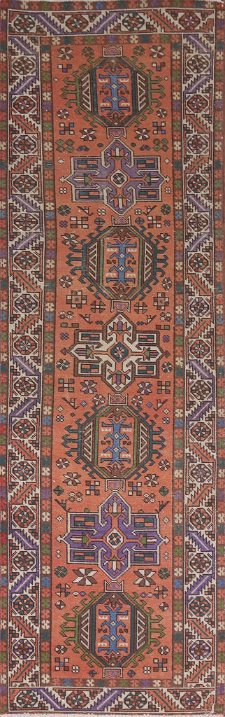 Geometric Heriz Persian Runner Rug 3x11