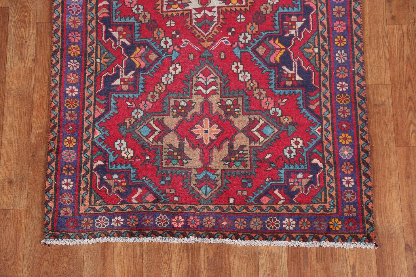 Geometric Tabriz Persian Runner Rug 3x13