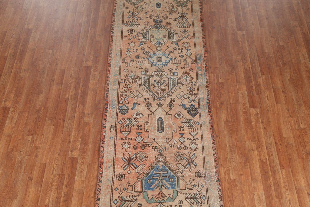 Geometric Heriz Persian Runner Rug 3x11