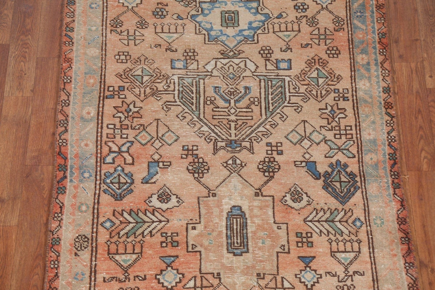 Geometric Heriz Persian Runner Rug 3x11