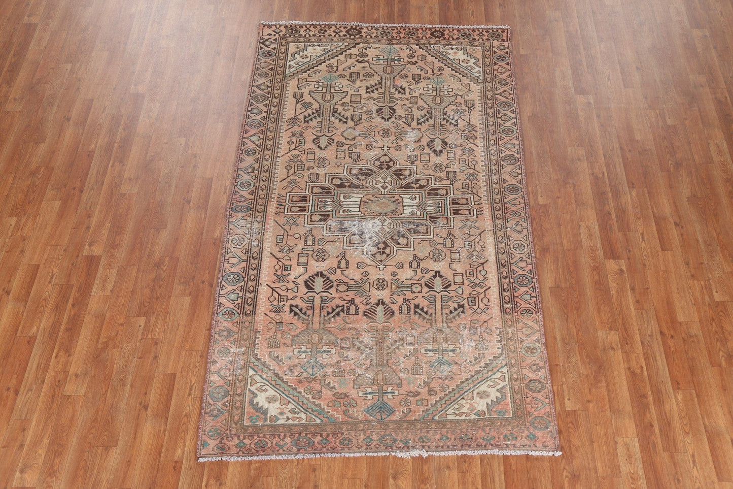 Geometric Hamedan Persian Area Rug 4x8