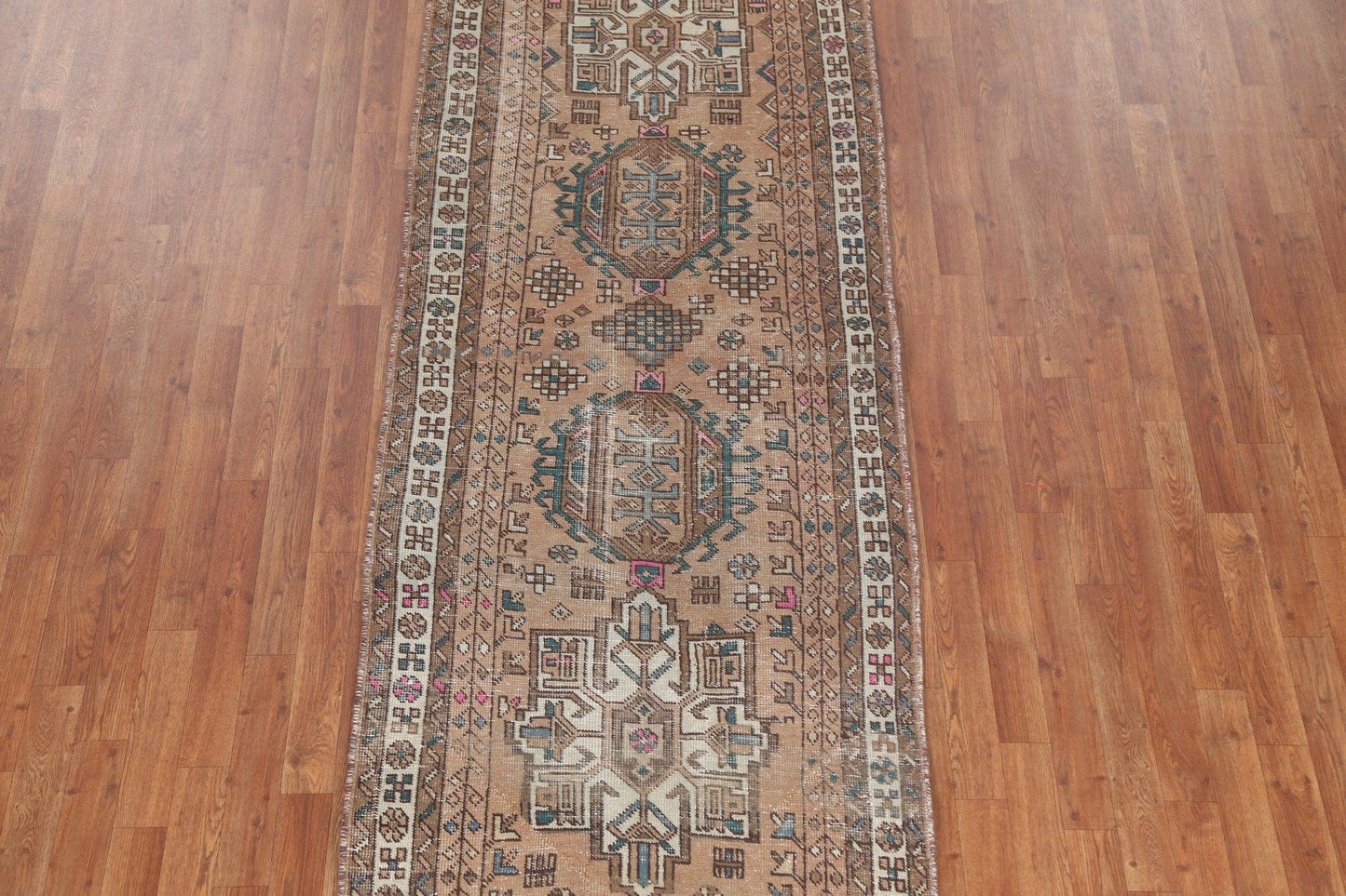 Geometric Heriz Persian Runner Rug 3x11