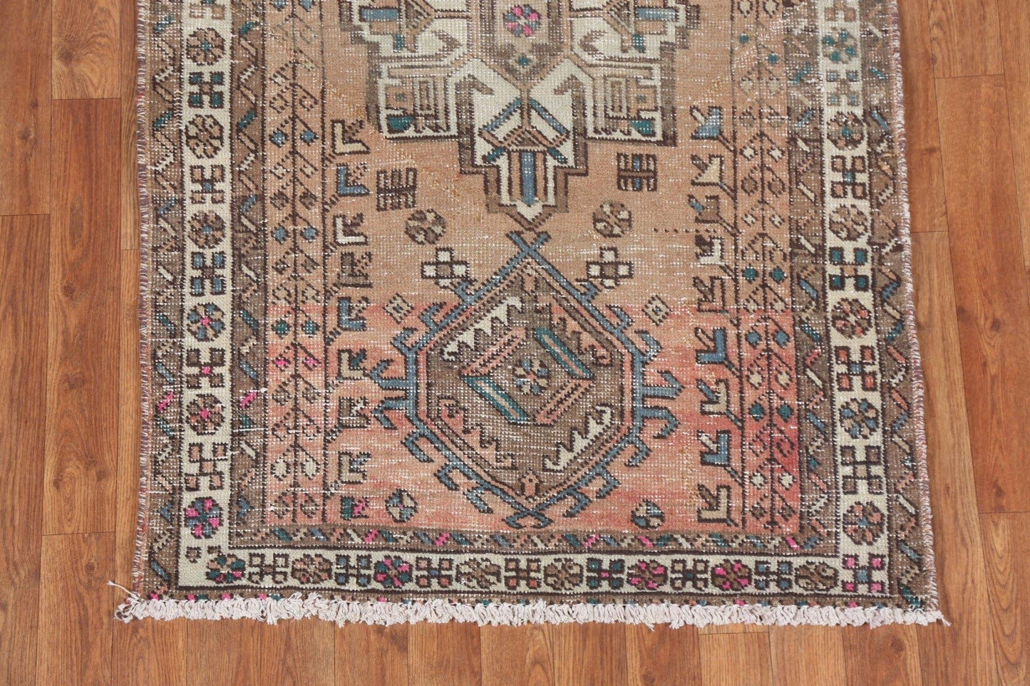 Geometric Heriz Persian Runner Rug 3x11