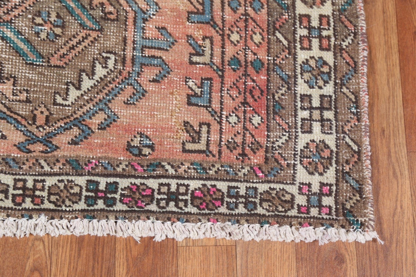 Geometric Heriz Persian Runner Rug 3x11