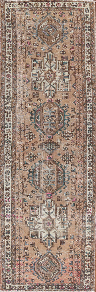 Geometric Heriz Persian Runner Rug 3x11