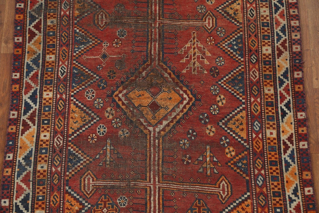 Antique Geometric Abadeh Persian Area Rug 4x7