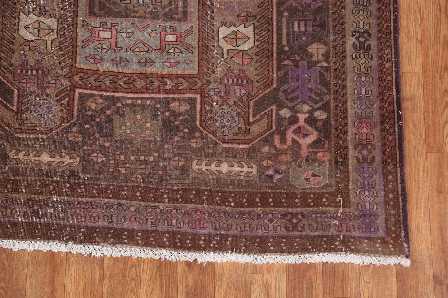 Vintage Wool Meshkin Persian Runner Rug 4x9