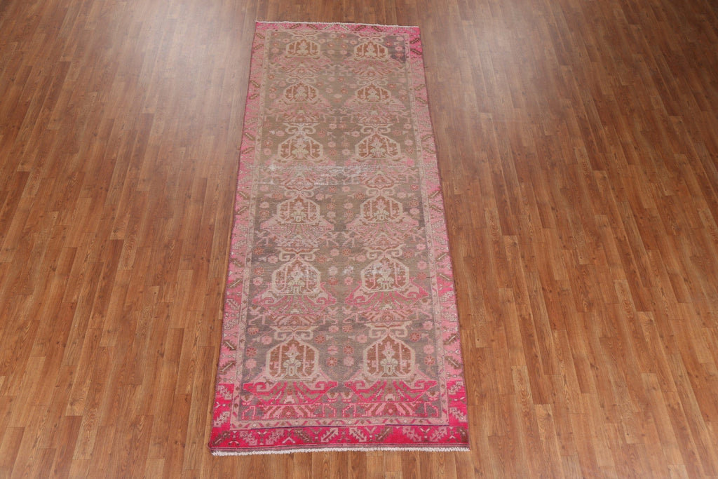 Hand-Knotted Meshkin Persian Runner Rug 4x10