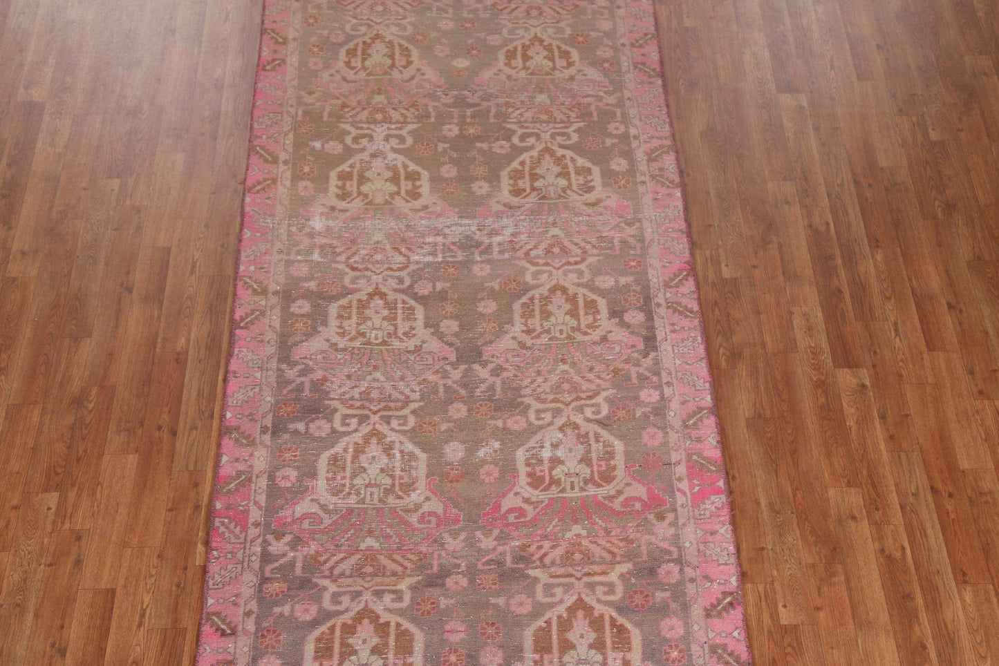 Hand-Knotted Meshkin Persian Runner Rug 4x10