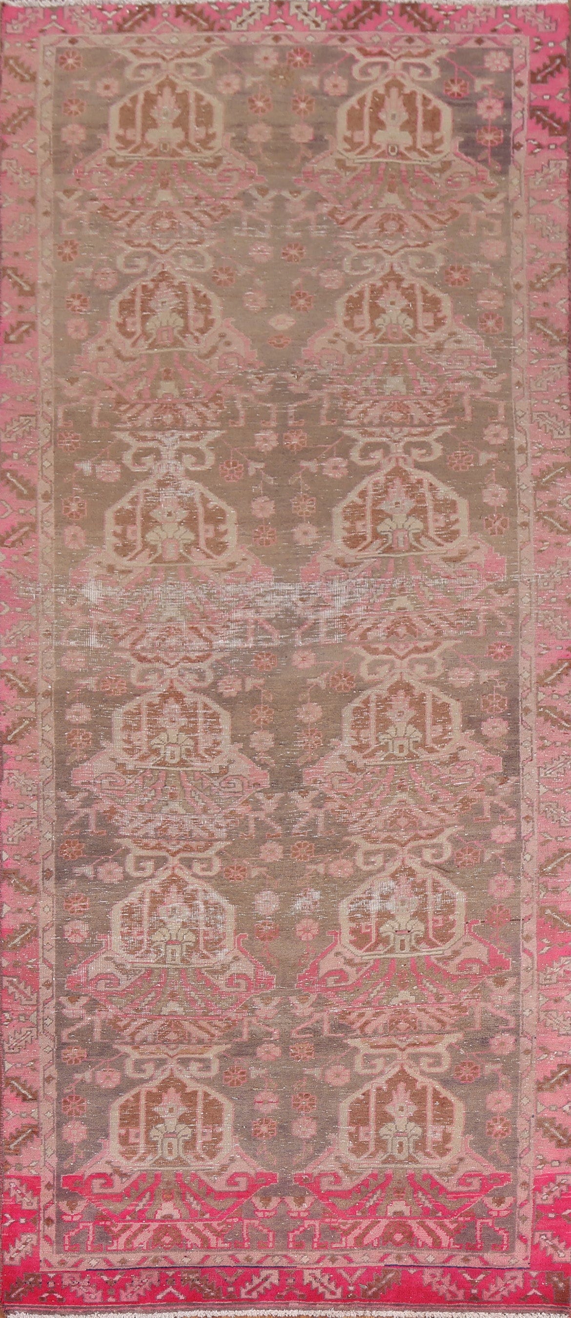 Hand-Knotted Meshkin Persian Runner Rug 4x10