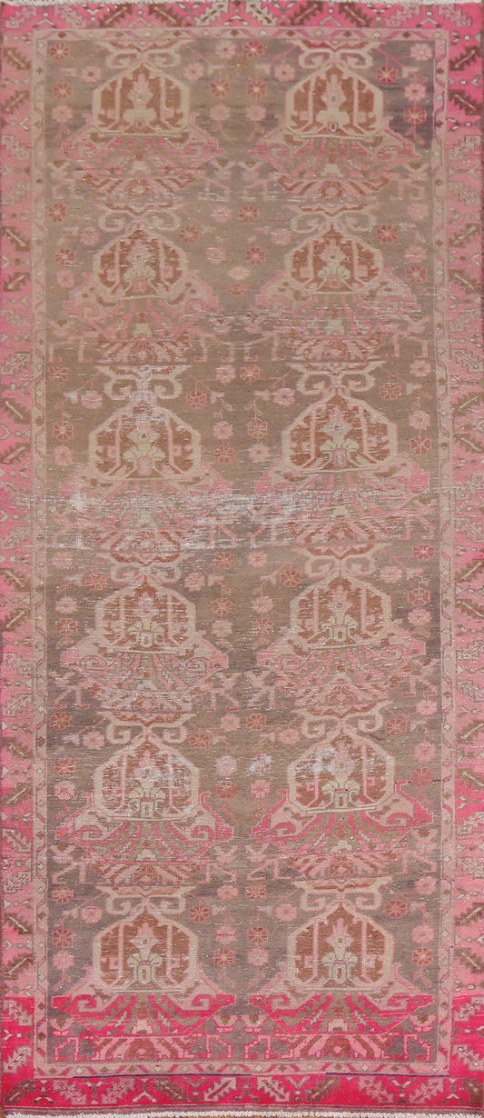 Hand-Knotted Meshkin Persian Runner Rug 4x10