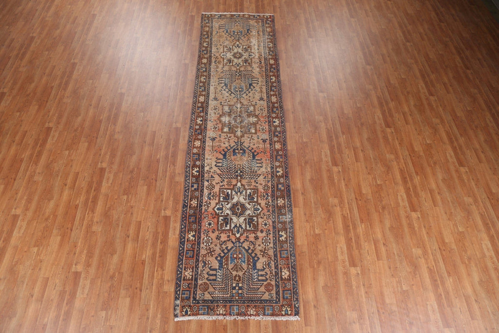 Vintage Wool Heriz Persian Runner Rug 3x13