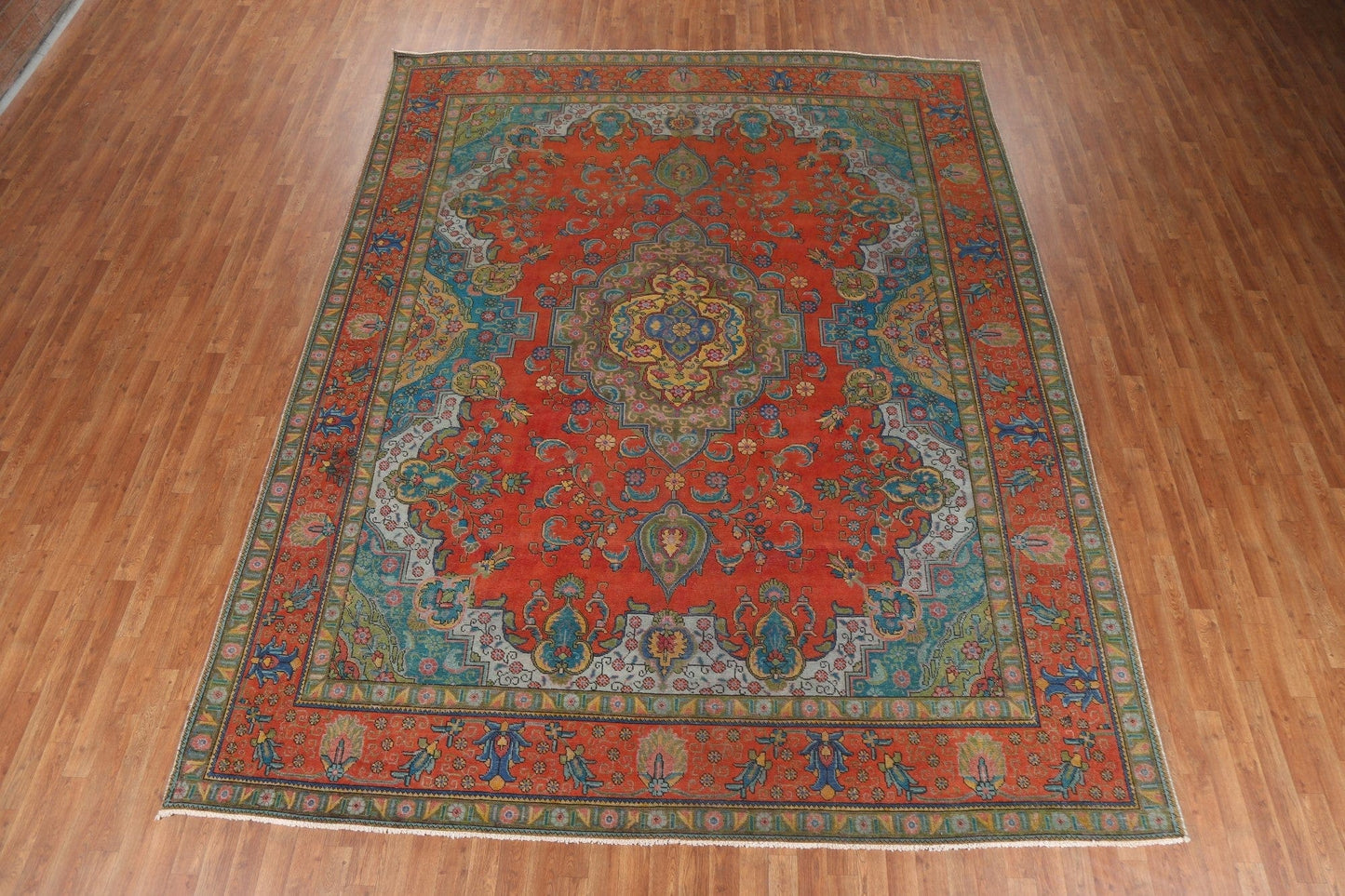 Distressed Over-Dyed Tabriz Persian Area Rug 10x13