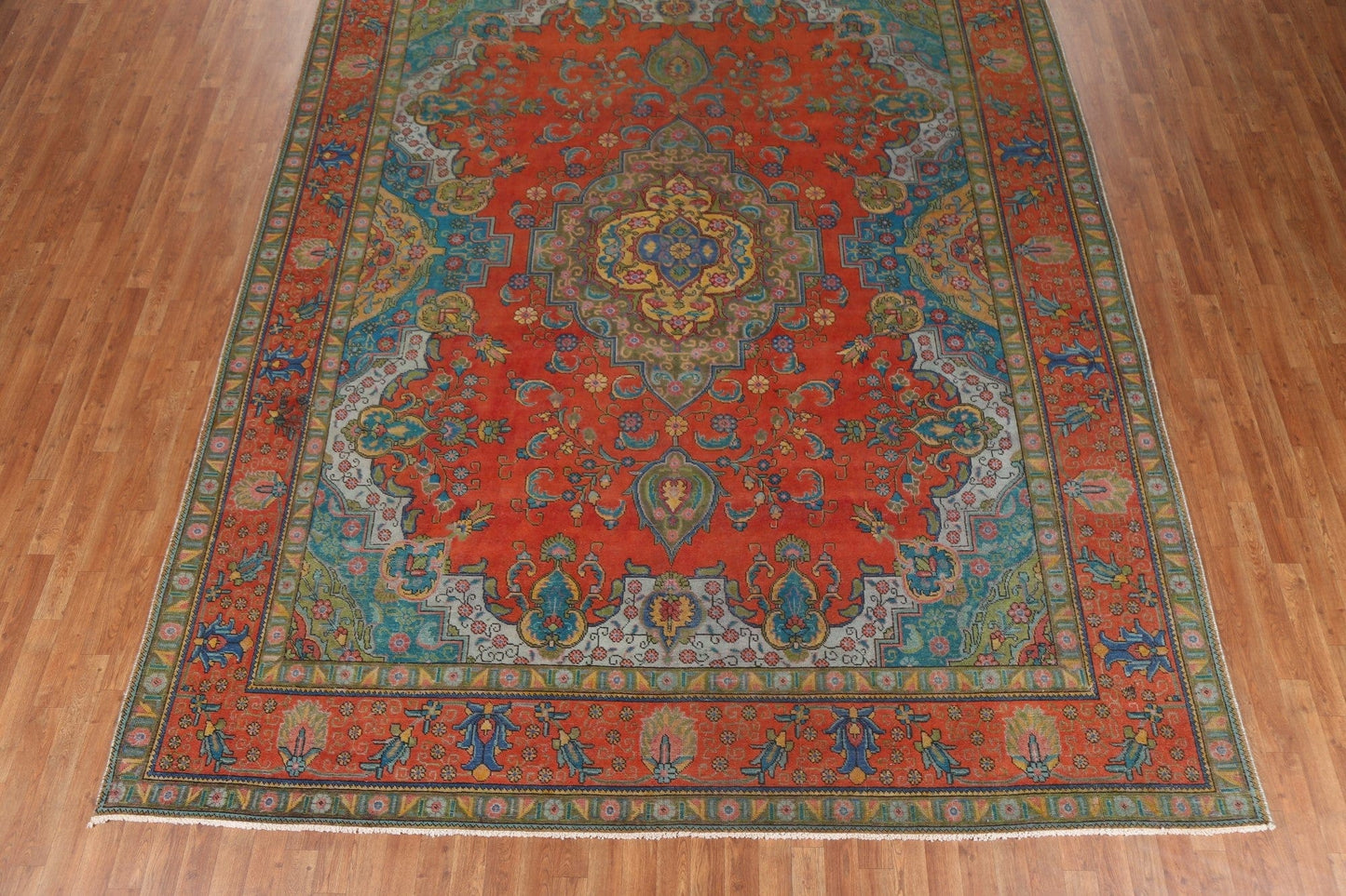 Distressed Over-Dyed Tabriz Persian Area Rug 10x13