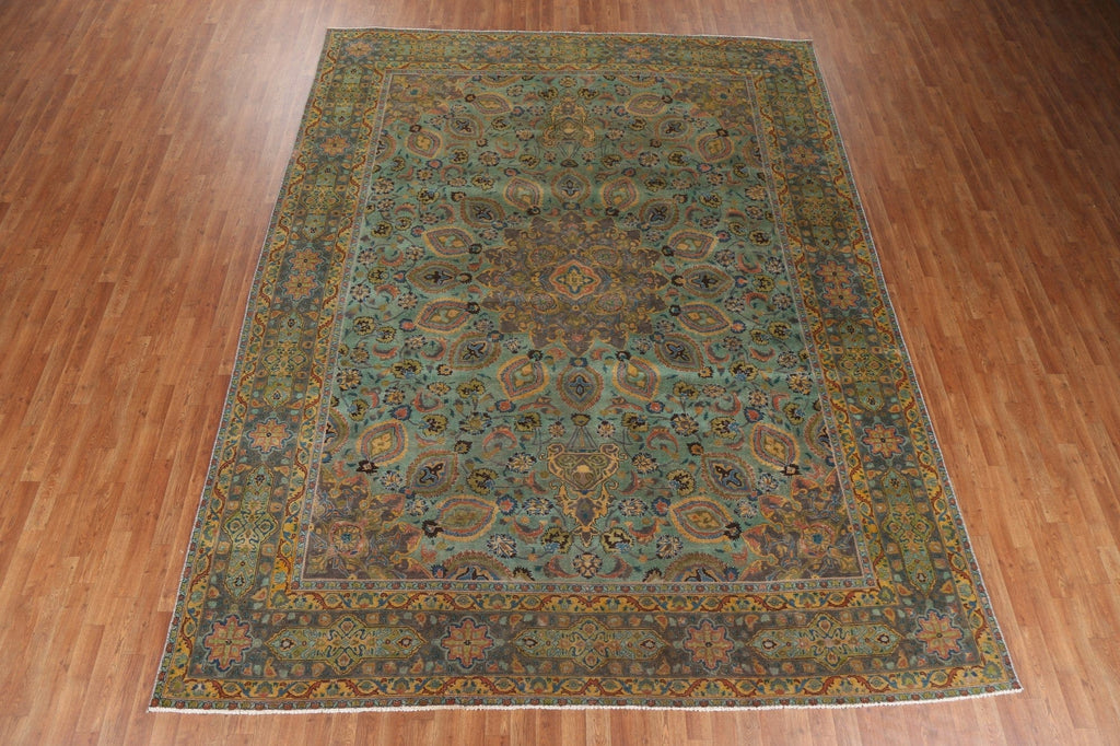 Vintage Wool Tabriz Persian Area Rug 10x12