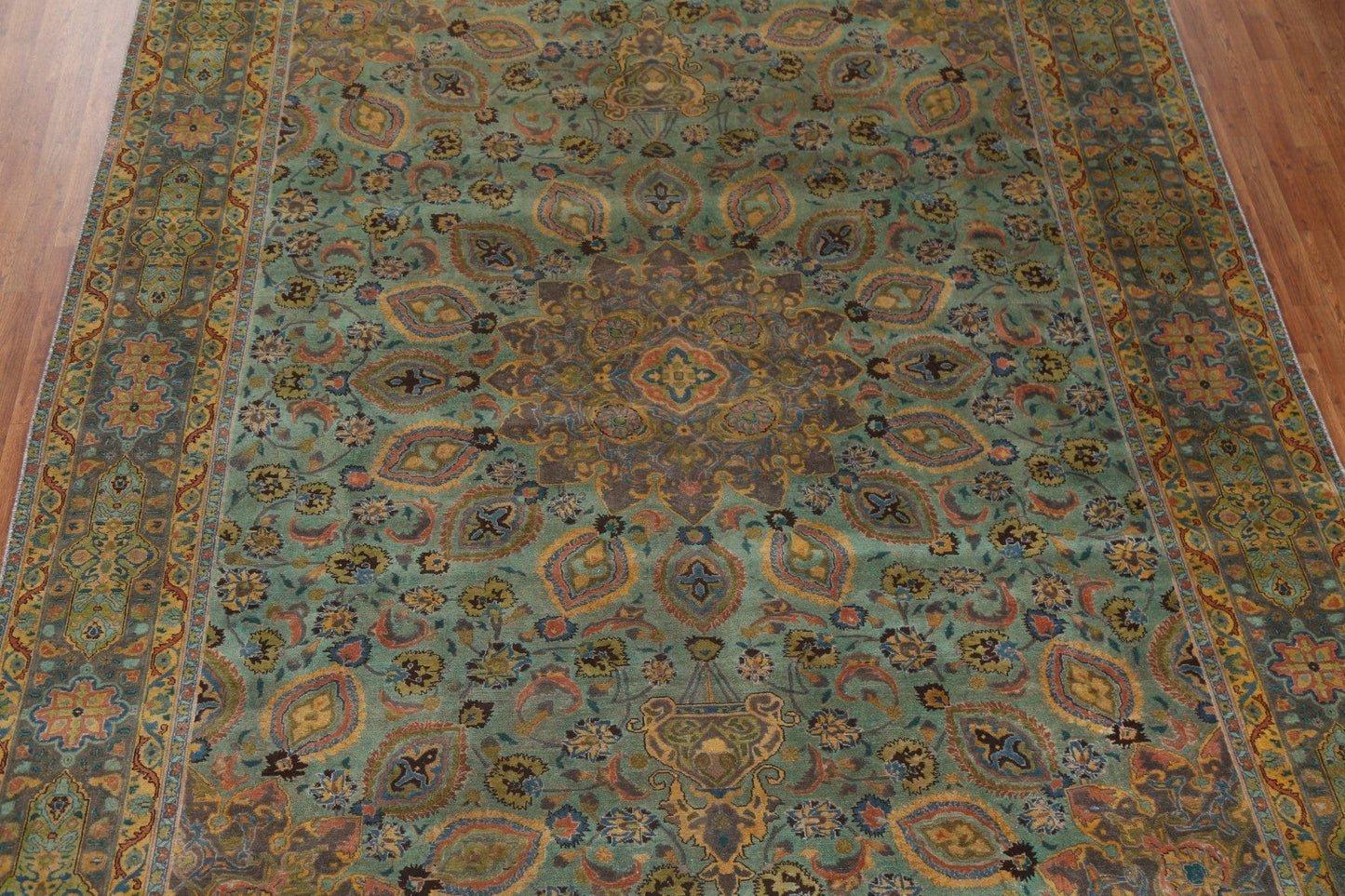 Vintage Wool Tabriz Persian Area Rug 10x12