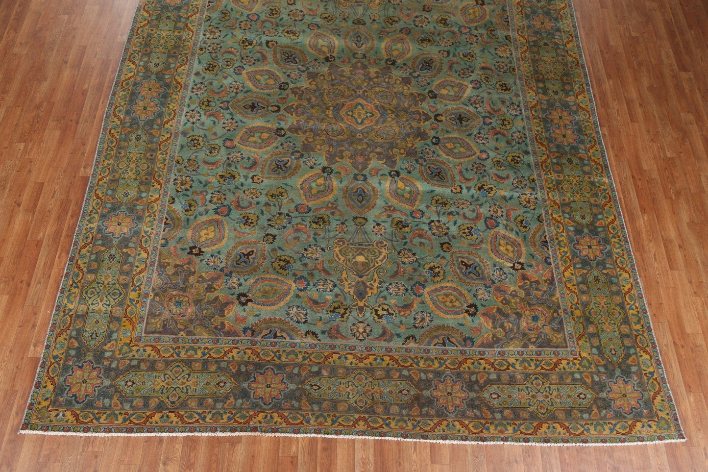 Vintage Wool Tabriz Persian Area Rug 10x12