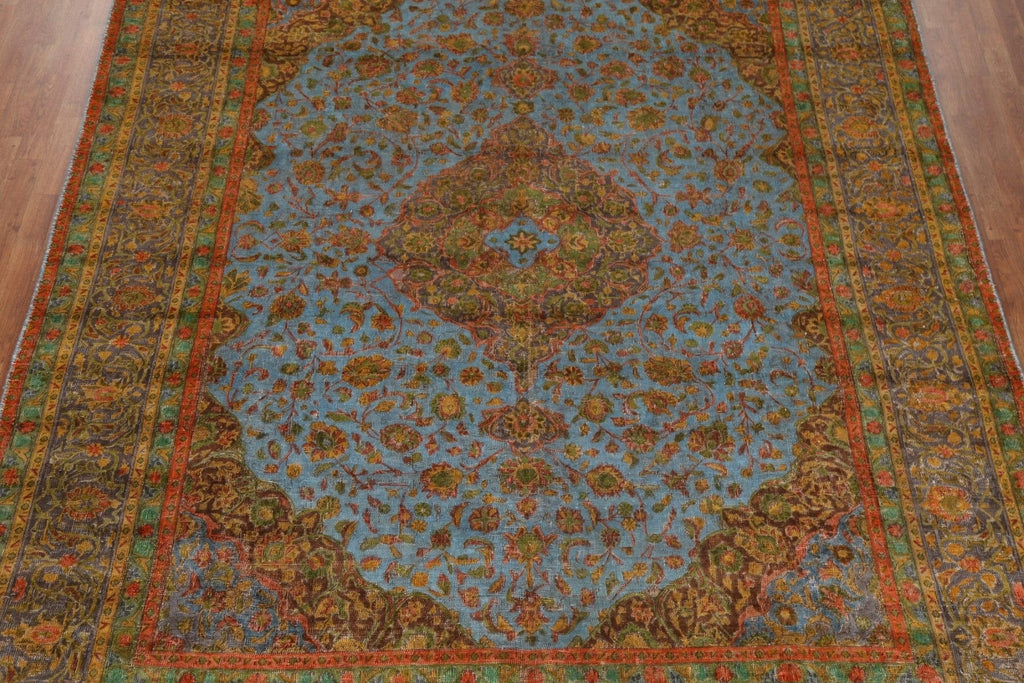 Traditional Over-Dyed Kashan Persian Area Rug 9x12