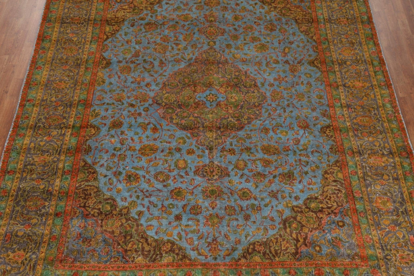 Traditional Over-Dyed Kashan Persian Area Rug 9x12