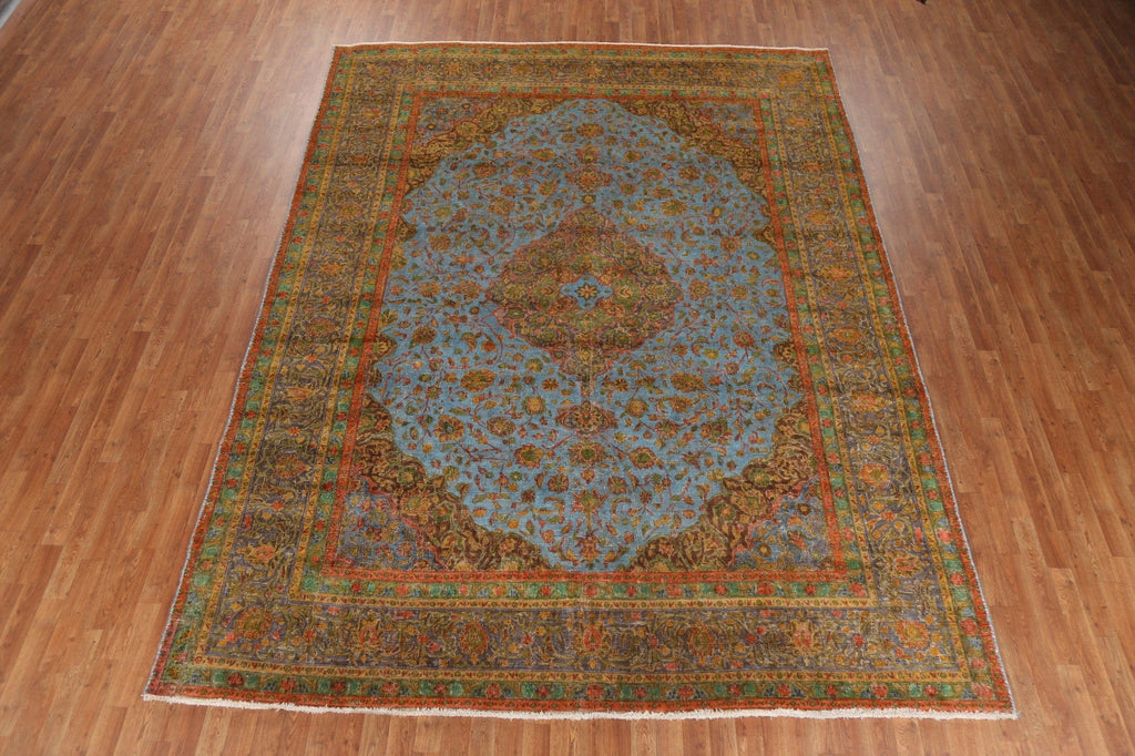 Traditional Over-Dyed Kashan Persian Area Rug 9x12