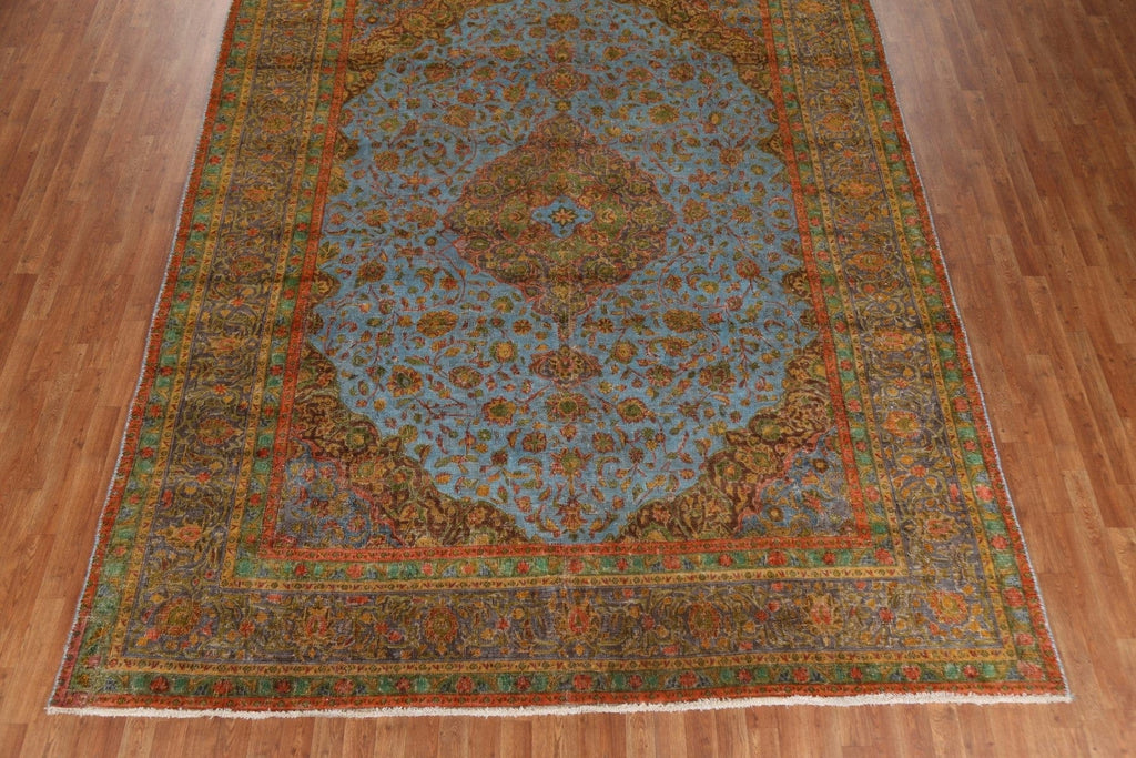 Traditional Over-Dyed Kashan Persian Area Rug 9x12