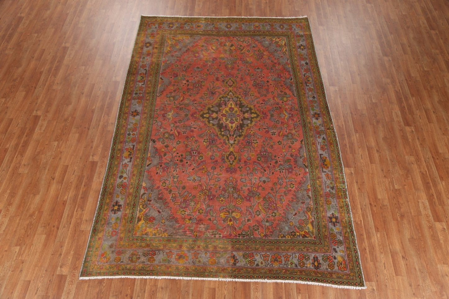 Over-Dyed Wool Hamedan Persian Area Rug 7x10