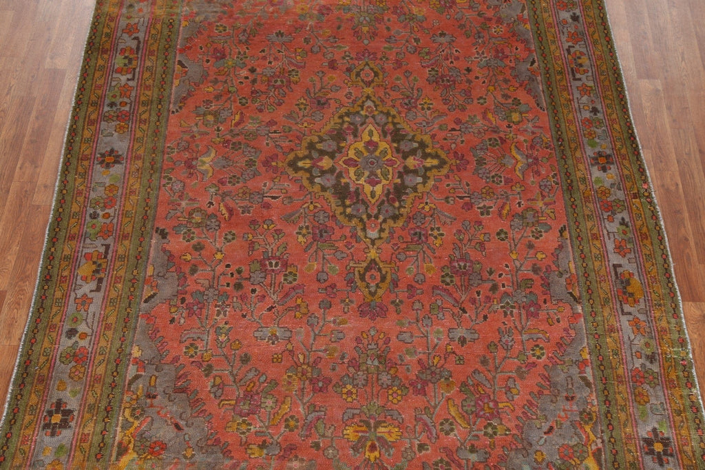 Over-Dyed Wool Hamedan Persian Area Rug 7x10