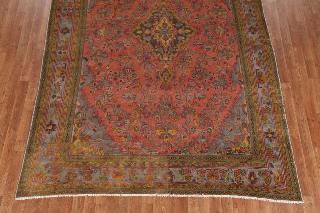 Over-Dyed Wool Hamedan Persian Area Rug 7x10